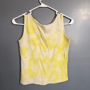 Yellow bleached tie-dye tank top